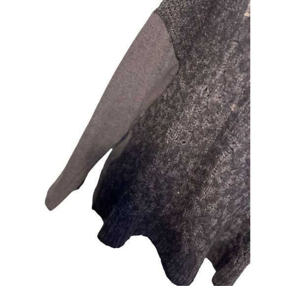 LOFT boxy cut charcoal gray and black wide neck sweater - XL - Picture 3 of 8